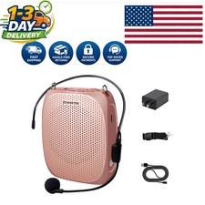Voice Amplifier Headset for Teachers - 12H Battery Life, Portable, Rose Gold