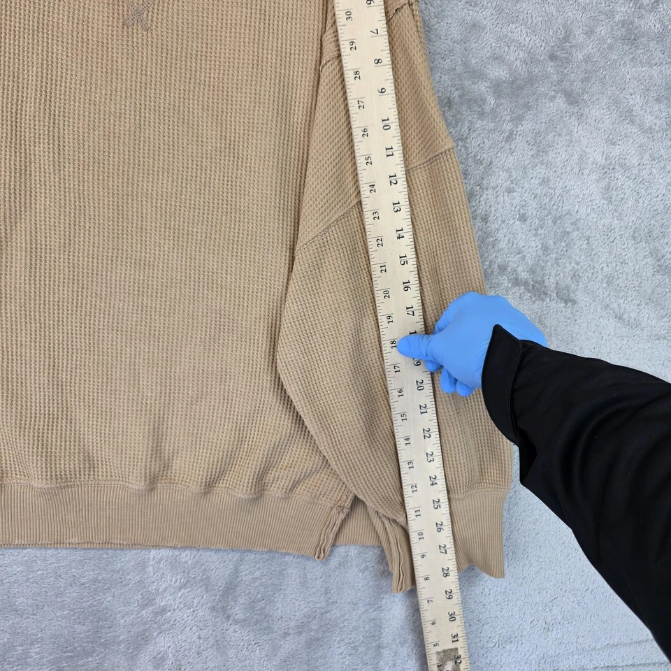 Sudadera American Eagle para mujer mediana marrón tejida gofre vivida en gran tamaño Foto 3 de 4