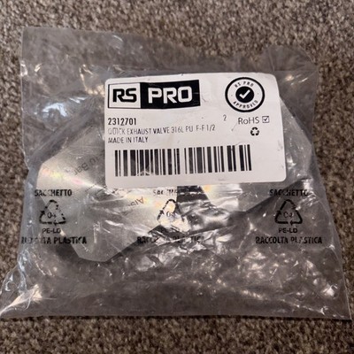 RS PRO Schnellauslassventil x 25 bar A: Gewinde B: Gewinde 1/2 Zoll