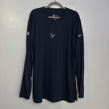 Nike Houston Texans Navy Blue Dri-fit Long Sleeve Shirt Size XL Embroidered Logo