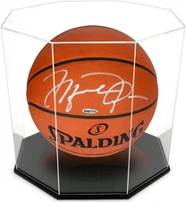 OnDisplay Deluxe Octagon UV-Protected Basketball/Soccer Ball Display Case - Blac