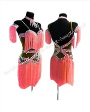 jz Handmade Women Samba Ballroom Swing Salsa Rumba Latin Dance Dress RHYTHM