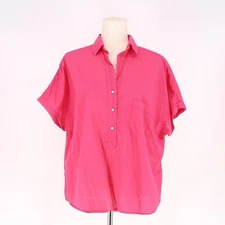 GRAYSON The Artist Short Sleeve Shirt Lightweight Cotton in Hot Pink Size 2/S