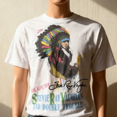 Vintage Stevie Ray Vaughan Live Alive Tour Cotton White All Size Shirt