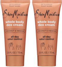Shea Moisture Coconut  Hibiscus Whole Body Plant-Based Deo Cream 2.6oz- 2 Pack