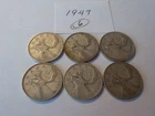 Lot  of   6  Canadian   Quarters   1947