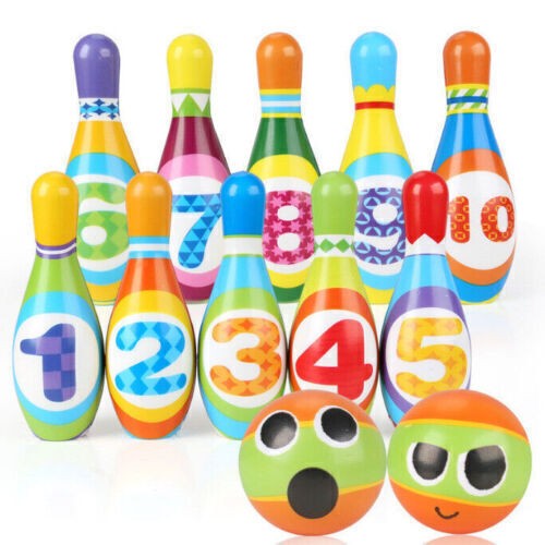 Kegelspiel für Kinder Bowling Set XXL mit weichen PU Spielzeug Kegeln 2 Bälle - Bild 1 von 10