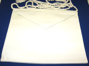 Vintage Masonic Knights Templar Lambskin Apron, White, Uriel Lodge 24, Merrow CT