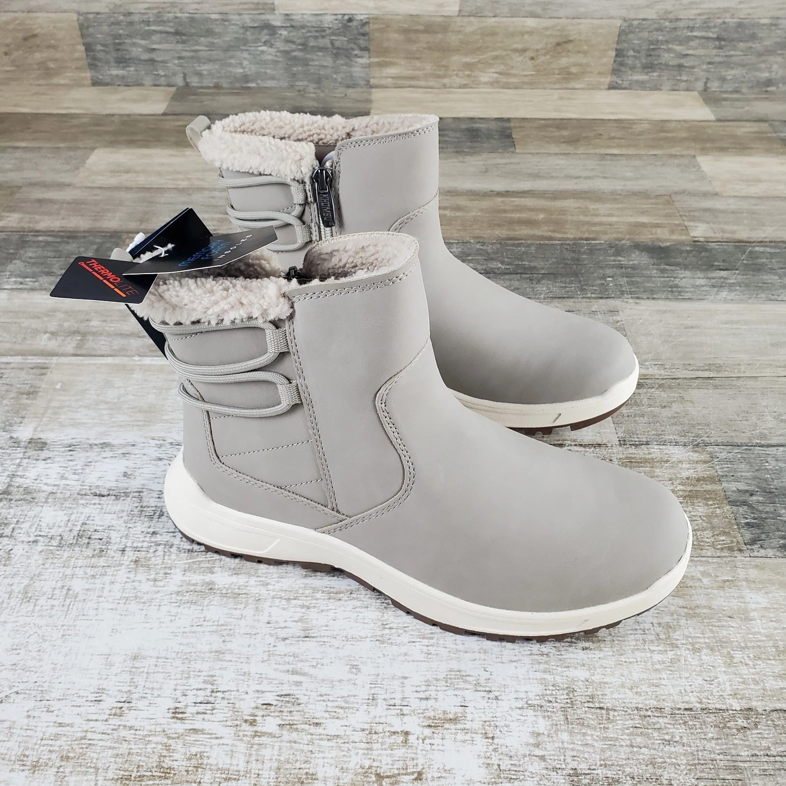 Khombu Boots Womens Size 8 Taupe Sarah Thermolite Faux Fur Winter Snow