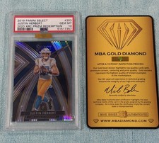 Justin Herbert XRC MBA Gold Diamond Certified- 2019 Panini Select #303 PSA 10