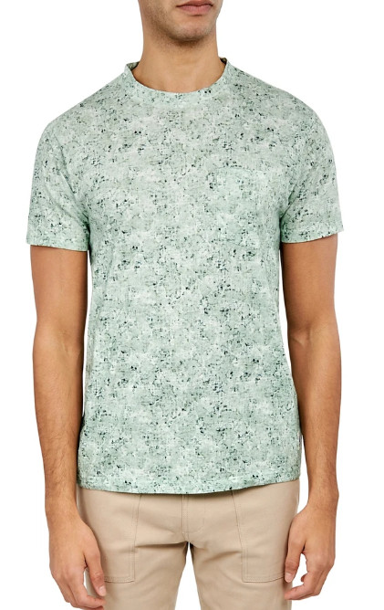 Мужская приталенная футболка Brooklyn Brigade с коротким рукавом в крупную зеленую точку