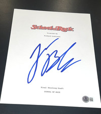 JACK BLACK SIGNED AUTOGRAPH MOVIE SCRIPT SCHOOL OF ROCK BECKETT BAS COA AUTO X3