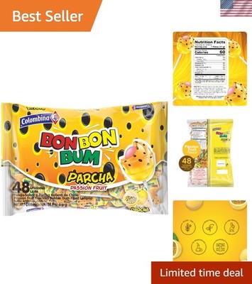 Individually Wrapped Bon Bon Bum Lollipops   Tropical Flavor Explosion, 48 Count