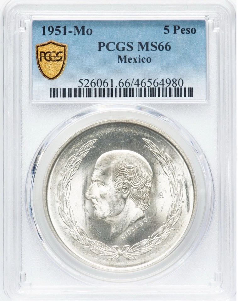 1951-Mo Mexico-5 Pesos, Estados Unidos-PCGS MS 66-High Grade-Blast White - Image 3 of 4
