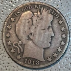 1913 S  Barber Half Dollar VG