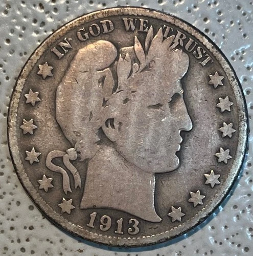 1913 S  Barber Half Dollar VG