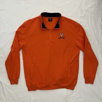 Virginia Cavaliers 1/4-Zip Pullover Sweater Men s Size XL Colosseum Orange Blue