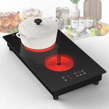 Electric Ceramic Cooktop 2 Burners Stove Top Built-In/Integrated Touch Control