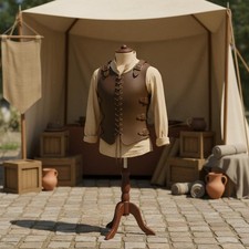 Wikinger Cosplay Schutzausrüstung Weste nordisch inspiriert Wikinger Leder Brust