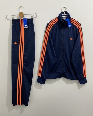 Adidas Originals Classic Firebird Tracksuit Indigo Lucid Orange Size 2XL
