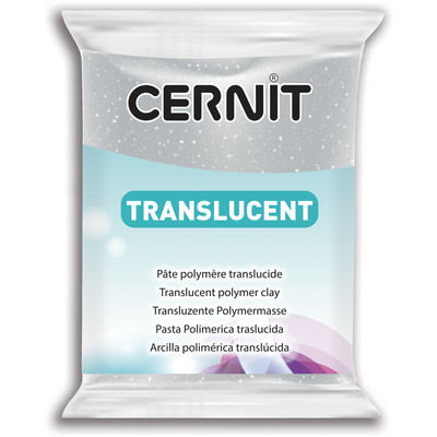 Cernit 6x Translucent 56g, Glitter silber - Glitzersilber CE0920056080C
