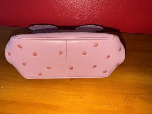 Disney Coach Limited Rose Gold Pink Mickey Kisslock Polka Dot Bag Purse & Charm - Picture 5 of 10