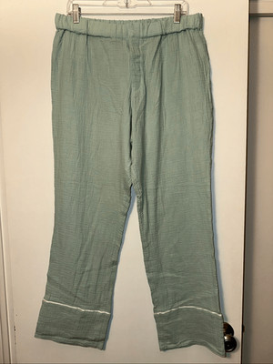 Yarrow Women s Large Adaptive Magnet Button High Rise Gauze Pants Sage Green NWT