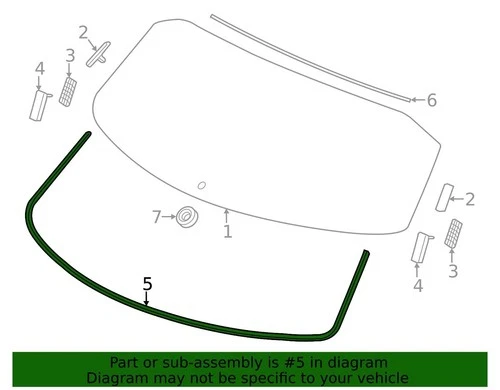 ( 1 )GENUINE HONDA 73213-TX4-A01 REAR WINDSHIELD LOWER RUBBER DAM( B ) 13-18 RDX - Picture 1 of 2