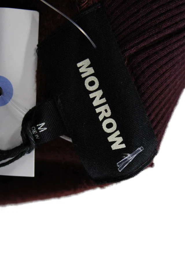 Pantalones de chándal Monrow para mujer con cordón cintura pierna cónica borgoña talla M Foto 4 de 4