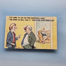 Comic Postkarte um 1975 Töchter Hand Ehe wütender Vater PP