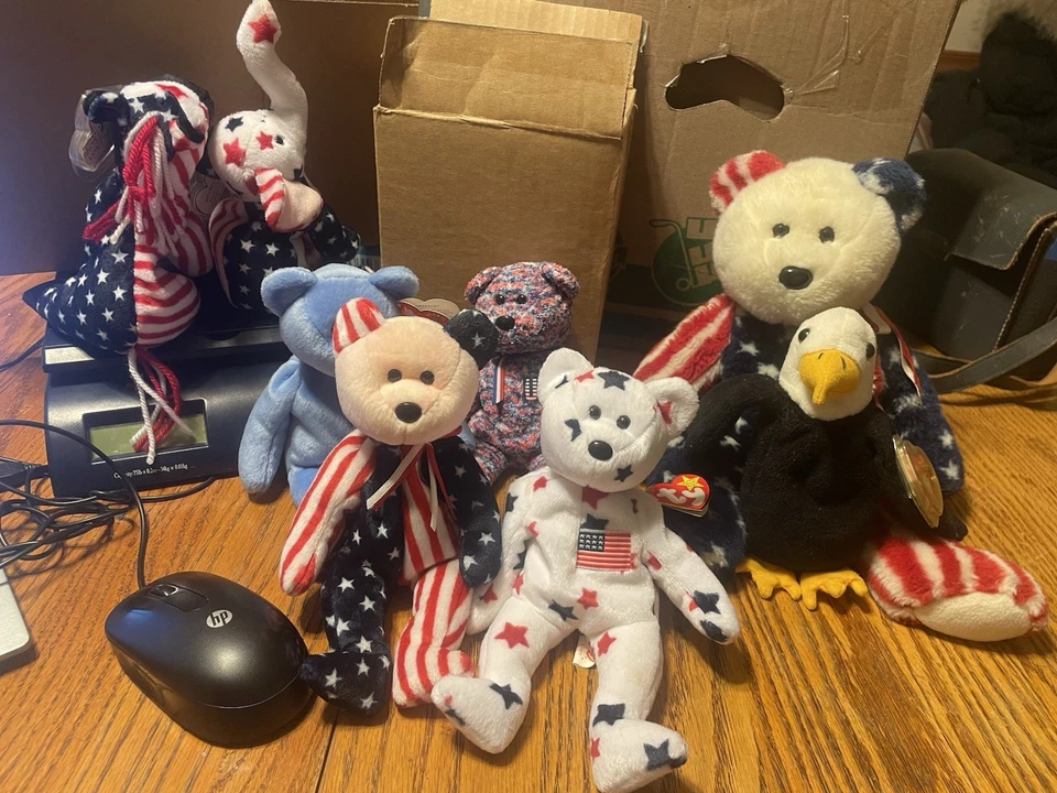 Lote de presente colecionável Ty Beanie Baby 4 de julho EUA Glory Patriotic Bear aposentado - Imagem 3 de 4