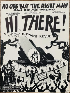 1930 BROADWAY revue HI THERE sheet music NO ONE BUT THE RIGHT MAN Ralph Rainger