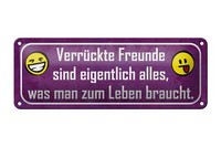 Blechschild Spruch 27X10Cm VerrüCkte Freunde Sind Alles Was Deko Schild Tin Sign