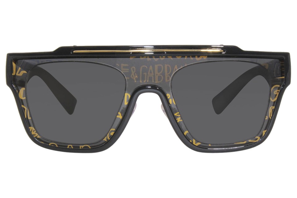 Dolce & Gabbana DG6125 327787 Sunglasses Men's Black/Gold Writing/Dark Grey 35mm eBay