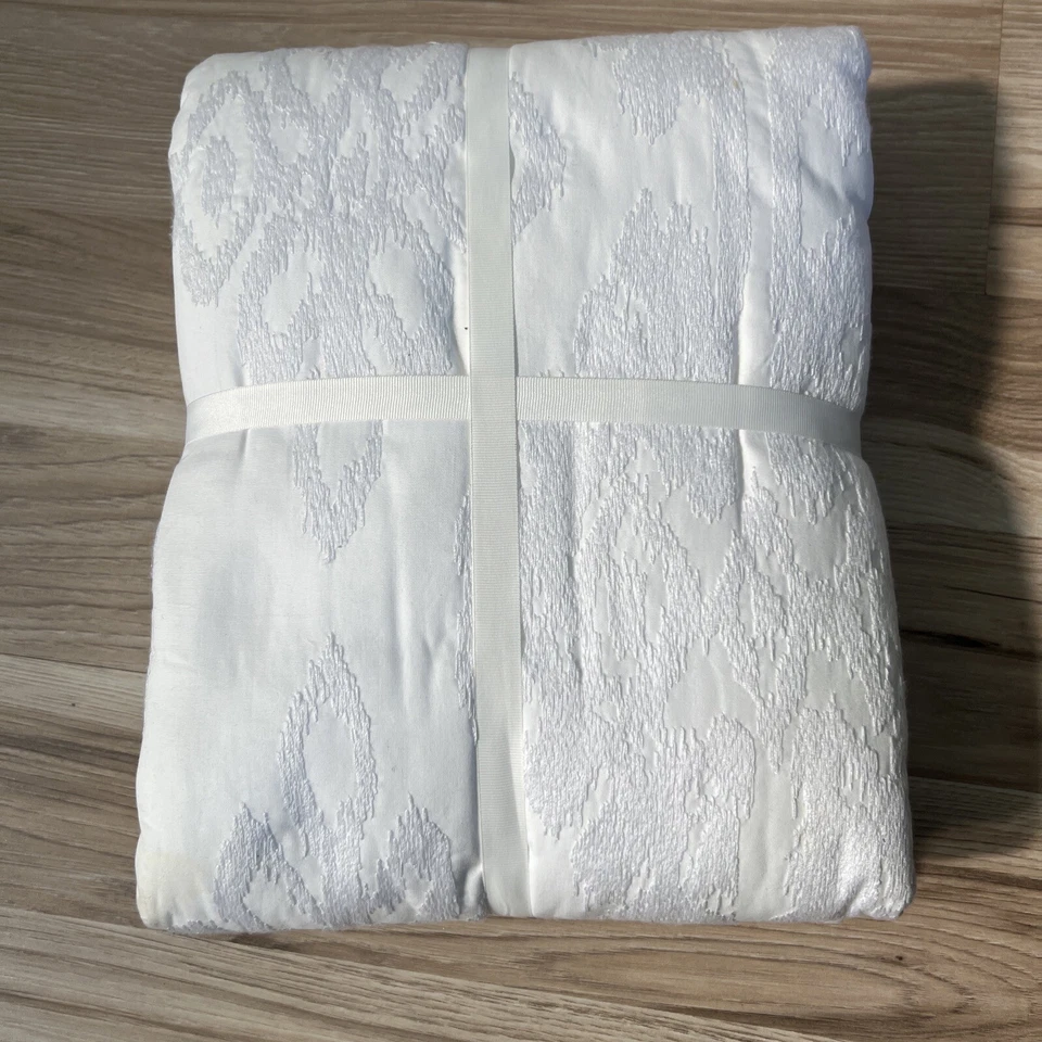 Williams Sonoma IKAT Embroidered Duvet - Queen - White - Image 3 of 4