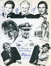 Jeff, Lloyd & Beau Bridges Signed Printed Paper Photograph