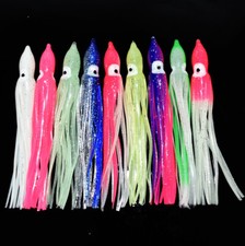 50PCS 4.72'' Soft Octopus Squid Skirt Lure Bait Hoochies Saltwater Fishing Lures