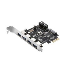 5 Gbps 4 Ports USB 3.0 Riser Card PCIe Expansion Card 4 Pin or SATA 15 Pin Power