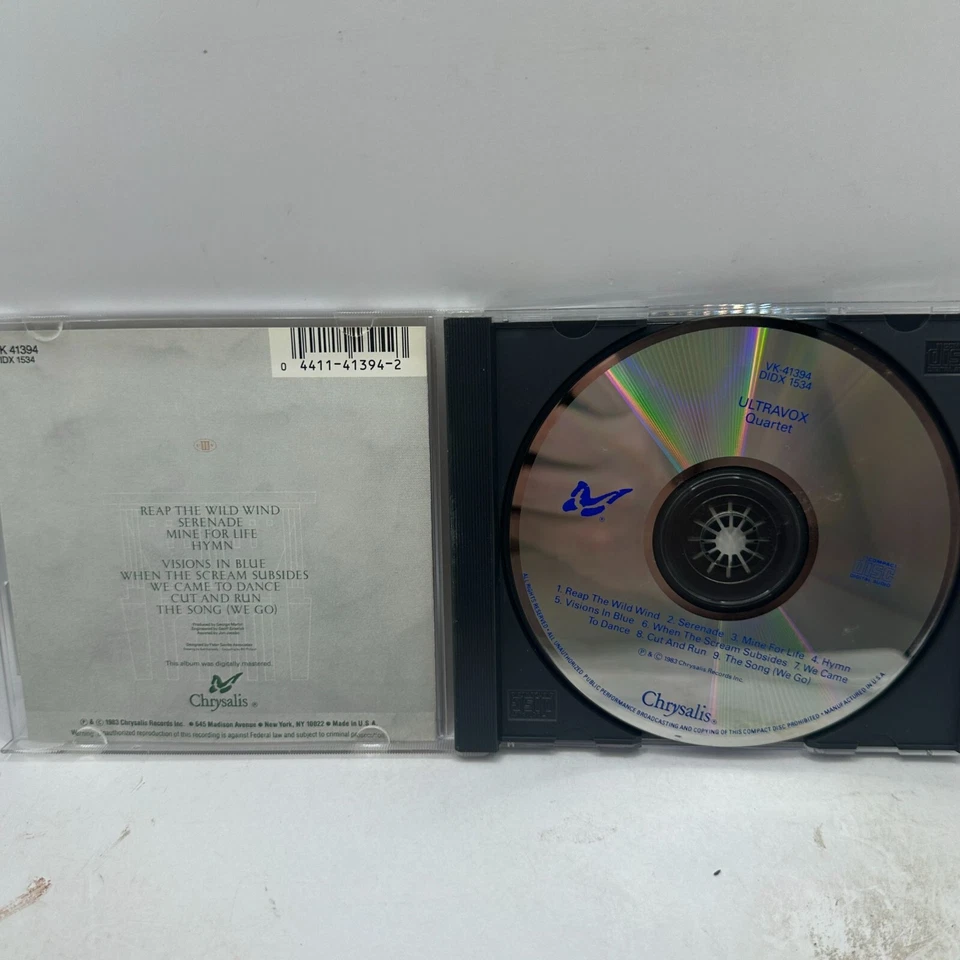 Ultravox Quartet CD Album 1983 Chrysalis Records Digital Audio VK41394 DIDX1534 - Image 3 of 3