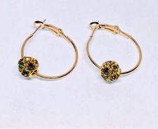 Crystal Ball Hoop Earrings