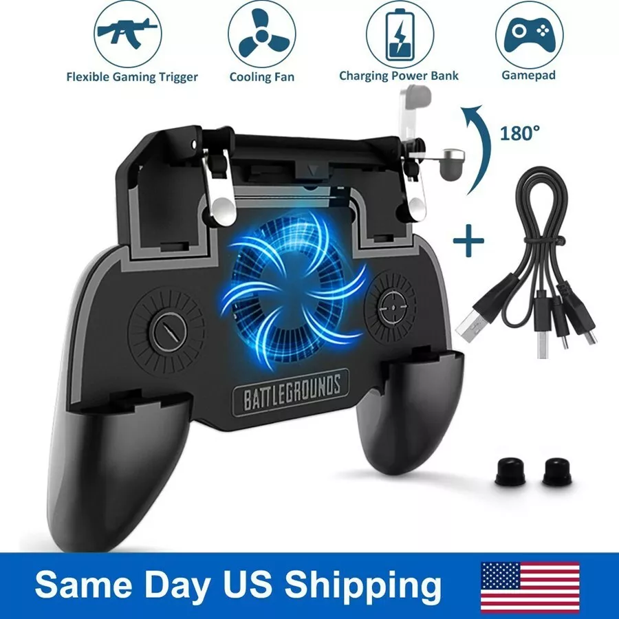 Game Controller Gamepad Trigger Shooting Free Fire Cooling Fan Gamepad  Joystick for IOS Android Mobile Phone : Video Games 