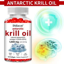Antarctic krill oil 1000 mg, Omega-3s EPA, anti-aging, immune support