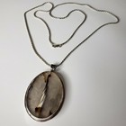 Sterling Silver Artisan Moss Agate Pendant with & 29 in Chain 54.7g [6955]