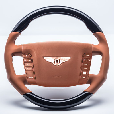 Bentley Continental GT GTC MANSORY Edition Steering Wheel Black Piano Paint Cuir Saddle