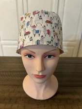 Scrub or Chef Hat Medical Nursing Chemo Skull Cap Easter Lama Fabric