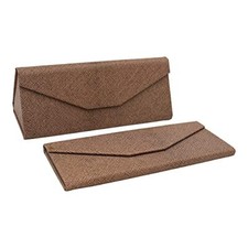 Solid Color Eco Leather Magnetic Folding Hard Case for Sunglasses, Caramel