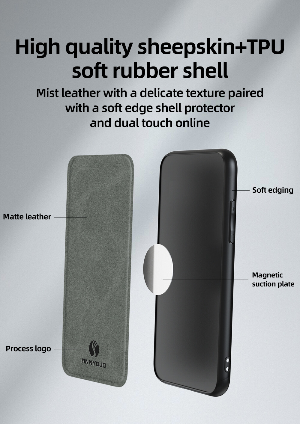 For Samsung Galaxy S24 Ultra/S23 FE Plain Leather Car Mount