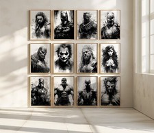 Black & White Marvel Avengers DC Classic Wall Art Poster Print Picture Gift