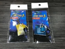 Star Trek 50th Anniversary Set of 2 Captain Kirk, & Spock Keychains Key Chains 