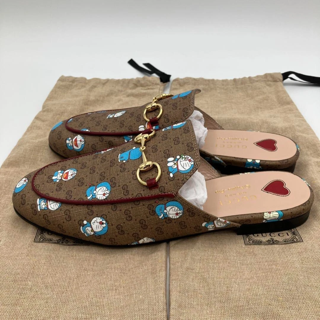Chaussons Gucci Doraemon Collaboration homme Horsebit GG taille 37 marron occasion